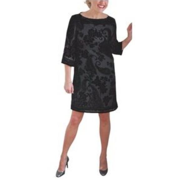 Morgan McFeeters Silk Blend Paisley Velvet Burnout Dress Size 10 Elegant Event - Picture 7 of 7